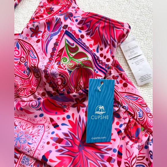 CUPSHE Women's Tankini Sets Two Piece Swimsuit Tummy Control - Picture 7 of 7